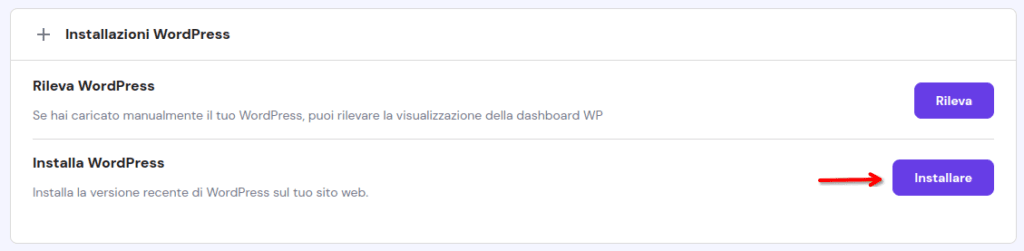 Installa WordPress Installa WordPress