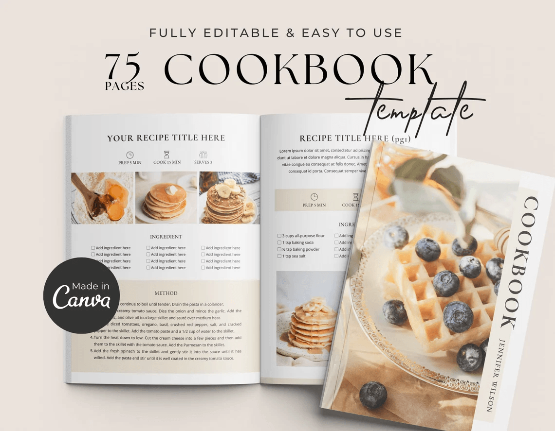 Editable Recipe Book Template