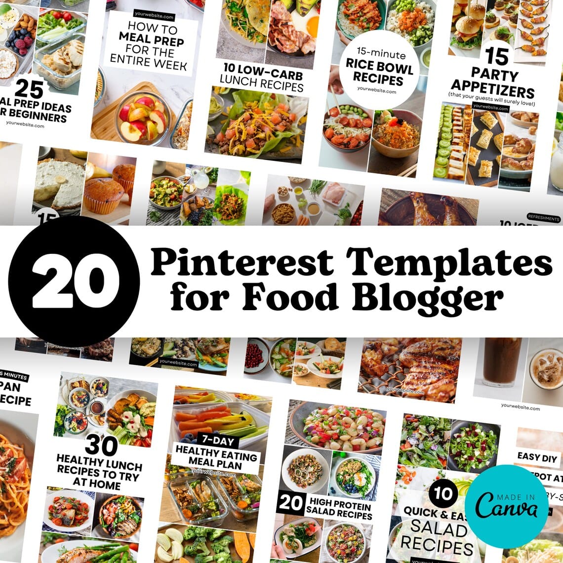 20 Editable Pinterest Templates for Food Blogger