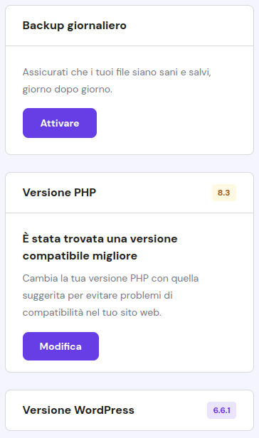 Versione PHP WordPress Versione PHP WordPress